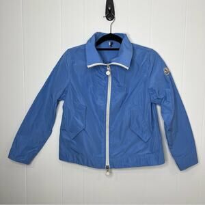 MONCLER size 0 light blue windbreaker jacket